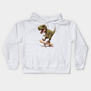 Skateboarding T-rex Dinosaur Kids Hoodie